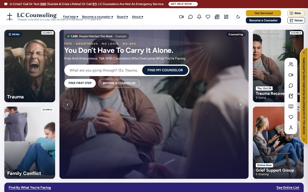 LC Counseling preview screen 1